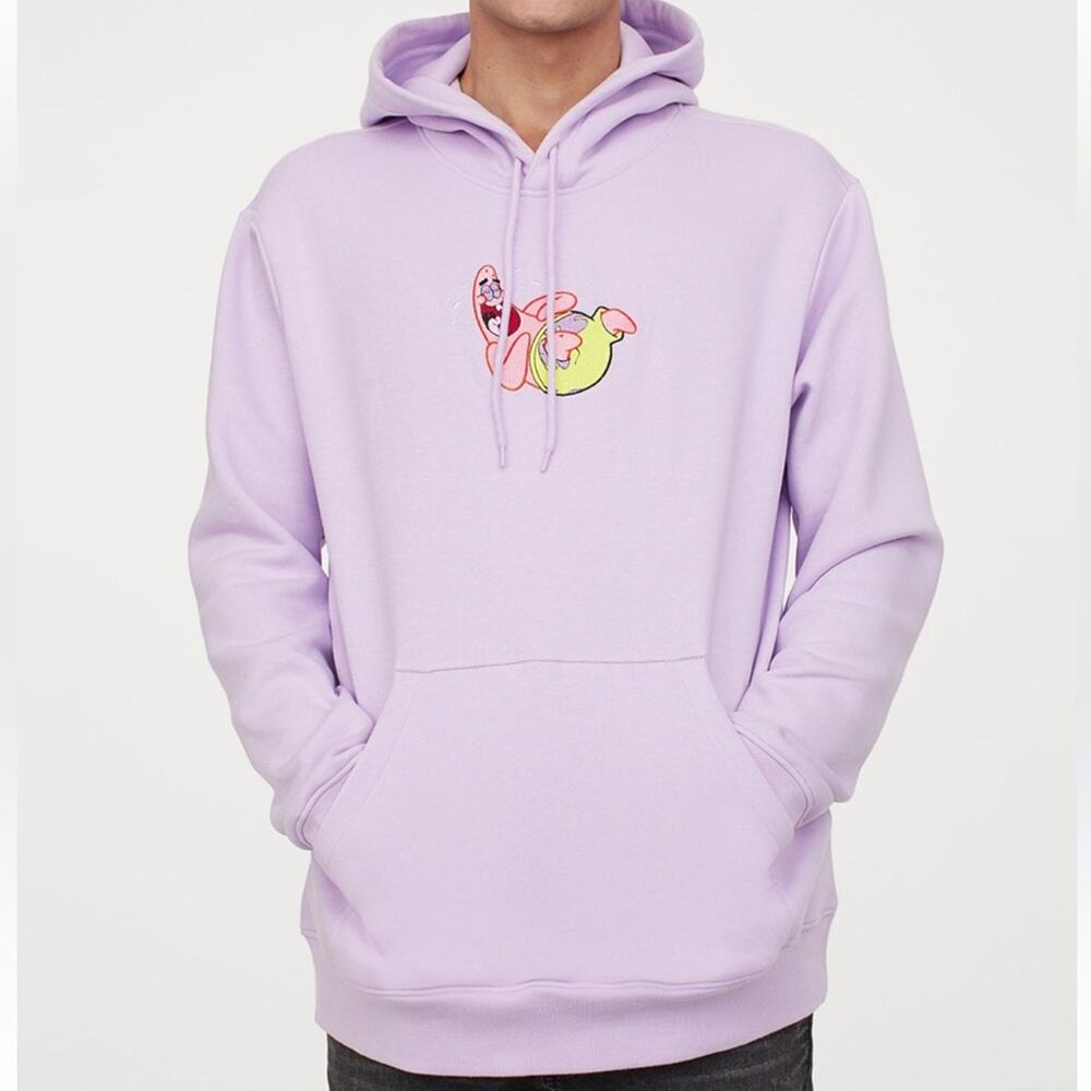 Divided H&M Light Purple Patrick Star Regular Fit Hoodie Sweatshirt Size M